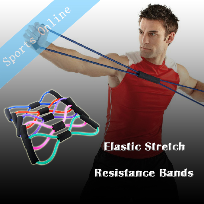 Yoga expander Latex Elastic Stretch Resistance Bands Yoga 8 Type Sport Bands Exercise For Body Building