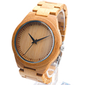 BOBO BIRD Brand Design Quartz Wood Watch Men Luxury Natural Wooden Watches Maple Sandalwood Dial Calendar