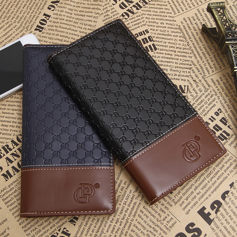 2015 Famous brand men genuine leather long Wallet High quality male Large Capacity purse with coin