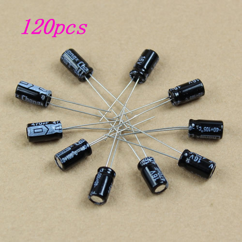 120pcs pack 1UF 470UF Aluminum electrolytic capacitor 12 values New