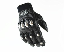 AXE Titanium Alloy Knuckle Motorcycle Motorbike Gloves Genuine Leather Motorcross Racer Racing Gloves