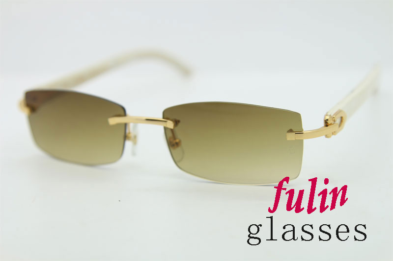 Nice Design Sunglasses 3524012 White Buffalo Horn Glasses With Good Gift Box Size :54-18-140 mm