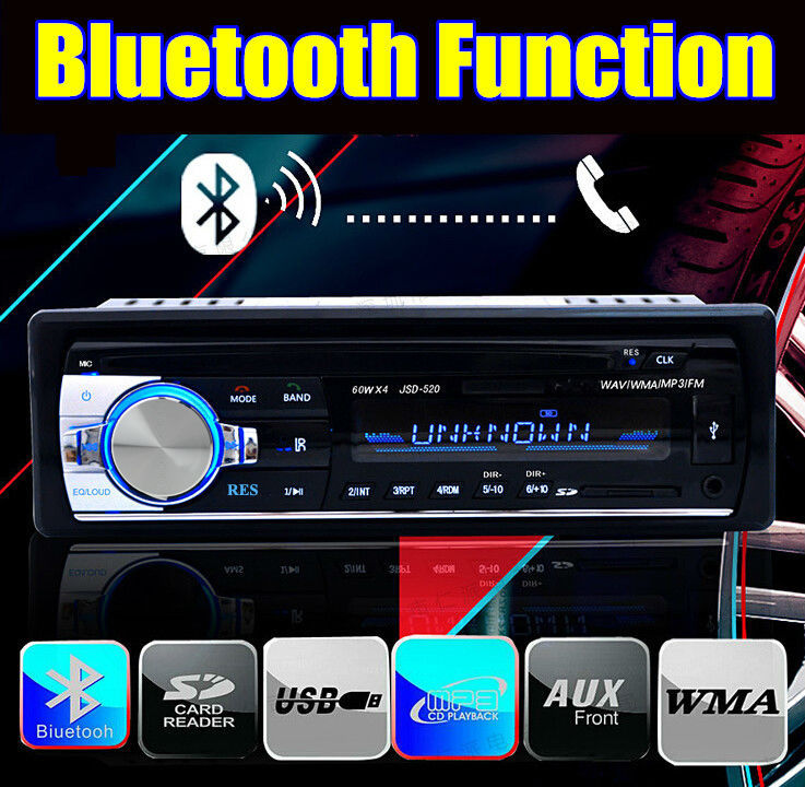 New 12V Car Stereo FM Radio MP3 Audio Player Support Bluetooth Phone with USB/SD MMC Port Car Electronics In-Dash 1 DIN freeship
