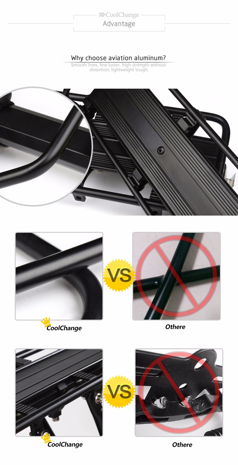 CoolChange Bicycle Accessories Mountain Bike Carrier Cargo Rear Rack Shelf Bicycle Luggage Rack Can Load Cool Change Bicycle Accessories Mountain Bike Carrier Cargo Rear Rack Shelf Bicycle Luggage Rack Can Load