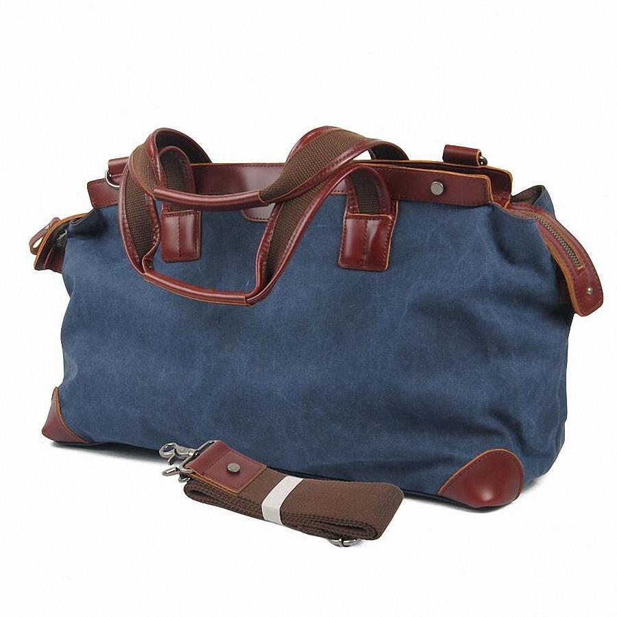 Vintage  genuine Leather Canvas men travel bags men weekend luggage & bags sports & leisure bags duffle bags travel tote LI-633