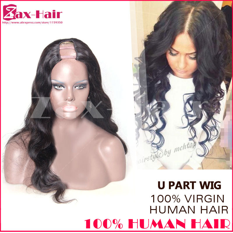 Body wave u part wig on sale u part wig human hair stocked glueless u part wigs brazilian virgin human hair for black women sale