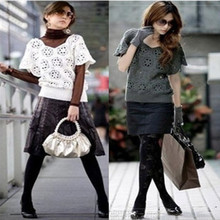 5 colors drop shipping 2015spring&summer dress plus size hand woven hollow bat sleeve coat hooded lace sweater pullover with cap