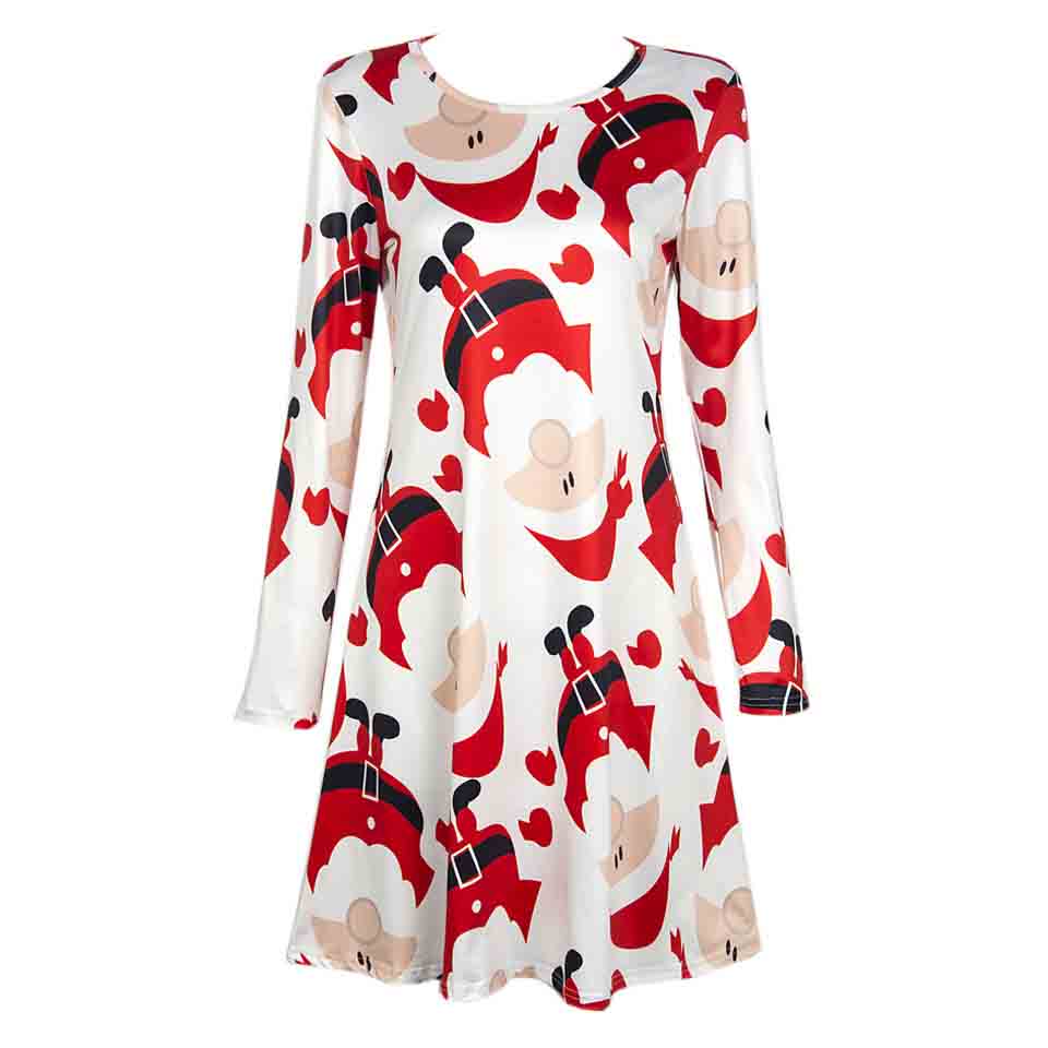 long sleeve autumn dress 2016 girls cartoon print santa long sleeve autumn dress 2016 girls cartoon print santa
