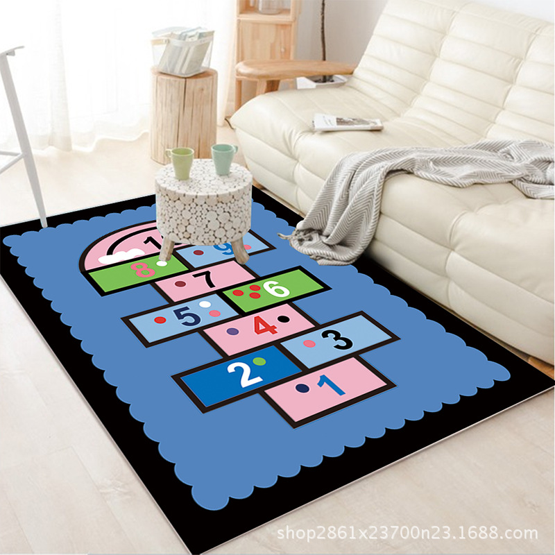 Cartoon hopscotch floor mat bedside blanket Number rugs kids room rug 