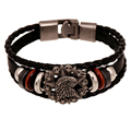 Fashion Jewelry Unisex Eagle Charm Leather Bracelet Tiny Brown Women Men Multi Rope Chain Bracelet Eagle