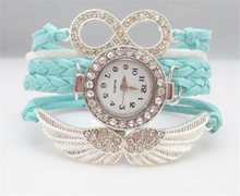 NEW Women Paracord Watch Women Crystal Bracelet Angel Wings Charm Rhinestone Blue Sky Fashion Girls Wristwatch Woman Watch