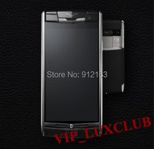 Top Quality Luxury Signature Touch BLACK CALFSKIN Mobile Phones Titanium,Sapphire Crystal Screen, Android 4.4 Smartphone