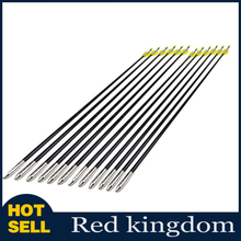 12PCS lot 31inch Archery Hunter Nocks Fletched Arrows Fiberglass Arrow Steel Point 30 80lbs For Recurve
