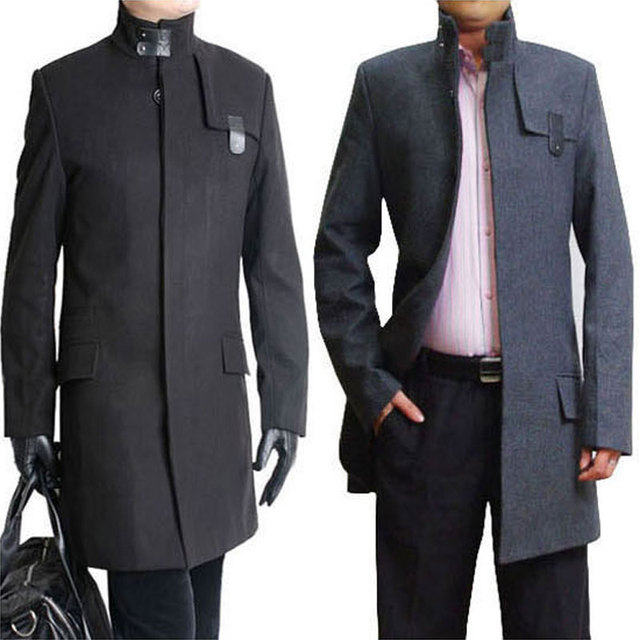 Sale 2015 New Winter coats men&39s Wool dust coat Turtleneck Long