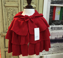 Kids Girls Knit puff cardigan baby girl batwing poncho babies fall winter outwear knit sweaters children’s clothes red color