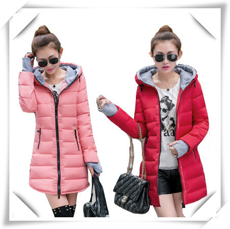 Women winter hooded down+cotton overcoats 2014 new...