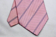 NT0055 Pink Purple Stripe Smooth Jacquard Woven Classic Silk Polyester Mans Attractive Business Wedding Tie Casual