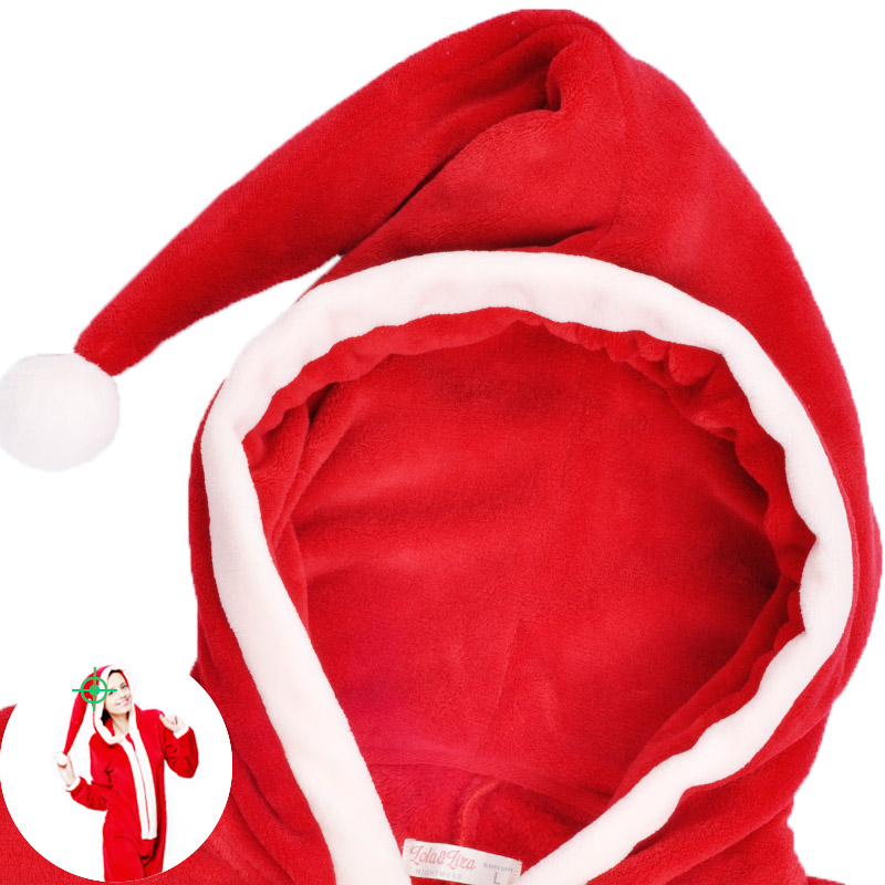 Ladies Plus Size Coral Fleece Hooded Christmas Costume Onesie Winter Warm Christmas Party Clothes Pajama Onesie For Women 4
