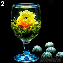 4 Balls Different Handmade Blooming Flower Green Tea Home Wedding Gift 1ON6 1ORU 48FN