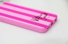 Free shipping Newest Victoria s Secret PINK Luxe Soft Rubber Stripe Case Cover For iphone 4