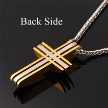 Classic Cross Pendants For Men Jewelry 316L Stainless Steel Never Fade 18k Gold Plated 2015 Cross