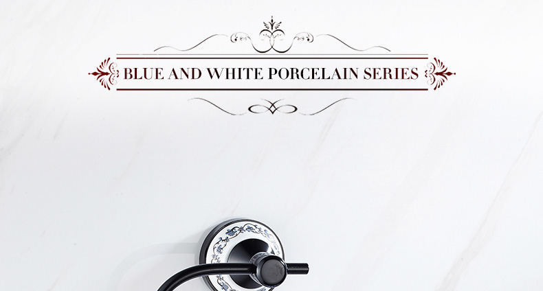 Description Picture 2 of itemBathroom towel holder Wall Mounted Bathroom Towel Ring Ceramic Blue and white porcelain Towel Hanger Ring Holder bath furniture