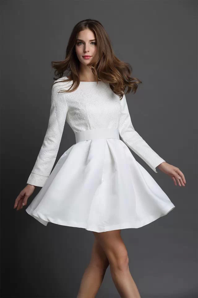 casual white winter dress