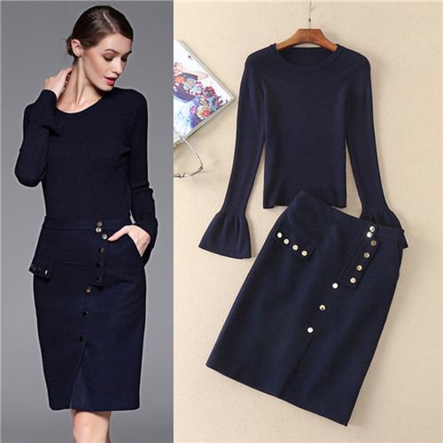 Navy Blue Skirt Suits 99