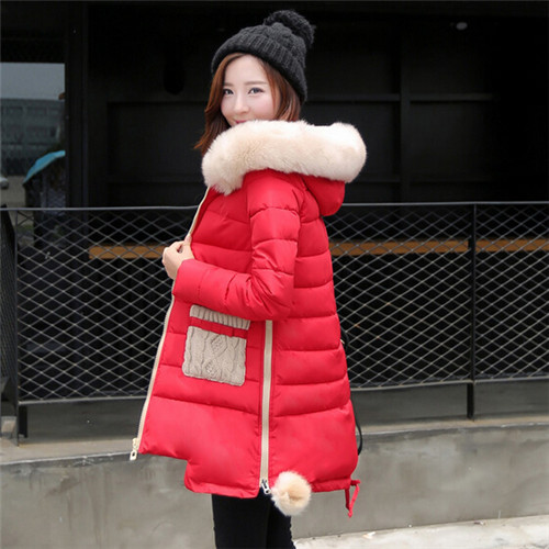 2015 New Women\'s Winter Jacket Women Long Down Coat Female Hooded Jackets Fur Collar Knitted Pockets Parka Woman Coats Plus Size (5)