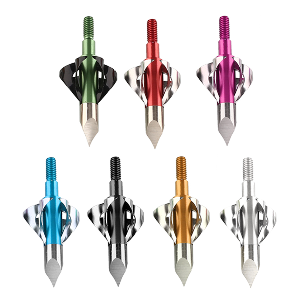 Outdoor 3pcs New Stainless Broadheads Arrow Compound 100 Grain Arrowheads Hunting Bow Muiti color Free Shipping