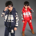 2016 winter children s clothes boys girls sets thicken fleece warm baby casual suits for boys
