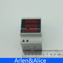 Din rail LED display voltmeter ammeter with active and apparent power and power factor Din rail