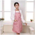 2016 New fabric design new professional home kitchen aprons with lace double waterproof handy home decoration