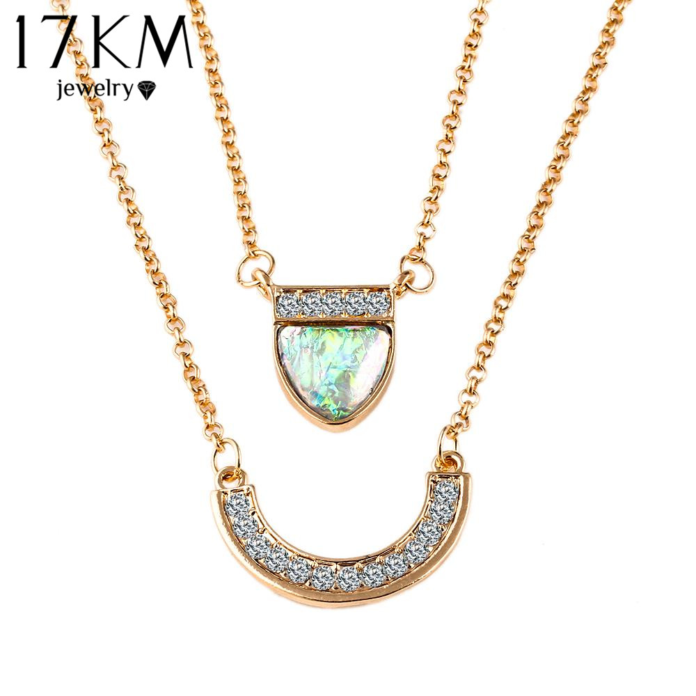 Summer European Trend Double Chain Mixed Charm Pendant Necklace Factory Wholesale necklaces For Women collar collane     2016      