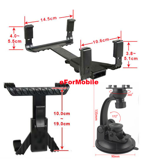 Plastic Rotary Tablet Holder Tablet Stand Car Mount Holder PC Stand Window Sunction Tablet Pen For