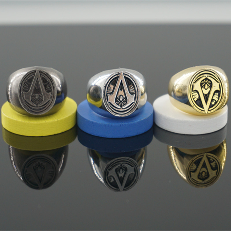Assassins Creed Master Ring Anime Cosplay Accessories Bronze Anti silver 4 Colour Men Anillos For Halloween