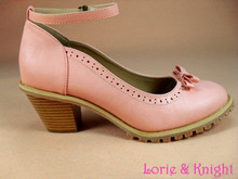 British Elegant Style Mary Jane Medium Chunky Heel Shoes Vintage Lolita Round Toe Shoes