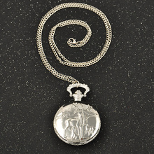 New Fashion Antique Bronze Steampunk Pocket Watch Animal Milu Deer Quartz Mechanical Watch Pendant Necklace Chain