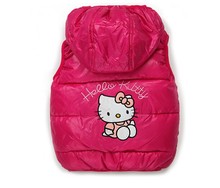 Children Outerwear Girls Parka Vest Princess Waistcoat Baby Kids Hello Kitty Jacket Coat for Autumn Winter