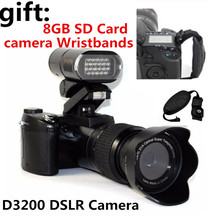 D3200 5.0MP CMOS LCD Digital Camera Video 21X Optical Zoom Phone dslr Cameras LED Headlamp With TV SD Port D3200 camera digital
