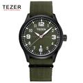 Tezer Brand Watch Men Green Canvas Wristband British Waterproof Military Fashion Men s Swiss Quartz Watches