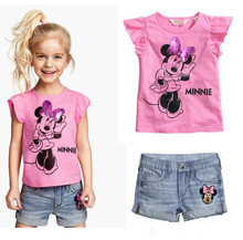 Retail Kids girls summer 2016 new children baby clothes tide pants sports suit Short pants + T-shirt 2-9 years