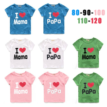 I Love Papa Mama Baby Children’ Clothing T-shirts For Girls Boys Kids Children Clothes For Summer Style Tops Brand T shirts