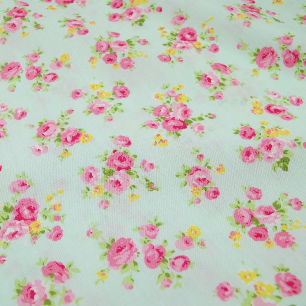 blue little rose printed shabby chic fabric cotton patchwork textile material 160cm 1 meter new blue little rose printed shabby chic fabric cotton patchwork textile material 160cm 1 meter new