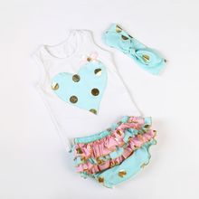 choose color Baby Girls Ruffle Bloomers Diaper Cover Gold Polka Dot Baby Bloomer top Set Polka