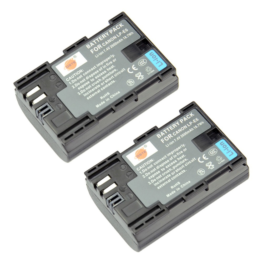 DSTE 2x LP E6 Replacement Battery for Canon EOS 5D Mark II III 5DS 5DS R