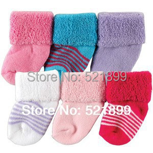 6pairs lot USA Luvable Friends 6 Pack Baby Newborn Socks 0 3M Cotton Baby Socks Market