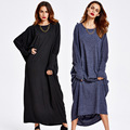 2016 New Arrival Islamic Muslim cotton dress for Women Malaysia abayas in Dubai Turkish ladies clothing