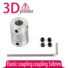 Upgraded For 3D Printer accessories elastic coupling 5x8mm Z AxisConnector Two Size Shafts Together DIY Maker Open Source
