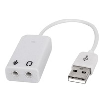 USB 2.0 Virtual 7.1 Channel Audio Xear 3D Sound Card for Desktop notebook PC with a USB port White